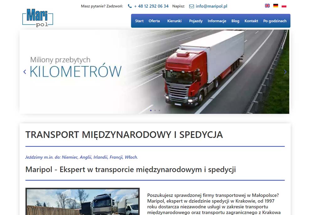 Transport krajowy i międzynarodowy