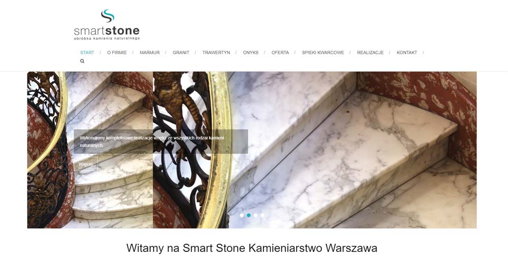 Witryna internetowa zakładu kamieniarskiego Smart Stone